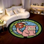 Slowpoke Manhole Cover Round Rug – Cool Rug for Gift or Fan Decor - Image 2