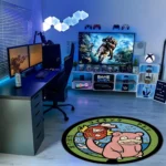 Slowpoke Manhole Cover Round Rug – Cool Rug for Gift or Fan Decor - Image 3