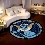 Vaporeon Manhole Covers Round Rug – Unique Rug for Kids Room or Fan Gift - Image 2