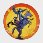 Add some style and nostalgia with this Regular round rug. Perfect for an otaku room or retro setup, it features a classic cartoon vibe that adds character and warmth to your living space.