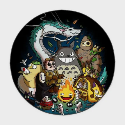 Bring the whimsical world of Hayao Miyazaki’s art into your home with this cute round rug. Perfect for cozy rooms or as a gift idea, it adds a nostalgic and magical touch to your space.