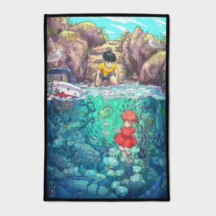 For fans of *Ponyo*, this cute floor mat makes a perfect addition to any kids' room or as a unique gift for anime fans. It brings warmth and charm into any space.