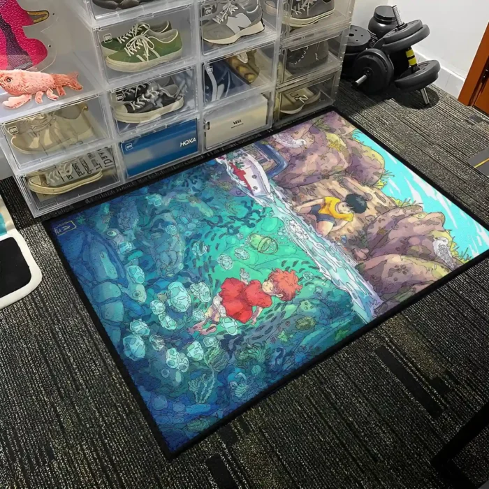 Ponyo Rug – Cute Floor Mat, Unique Gift for Kids Room or Anime Fans - Image 3
