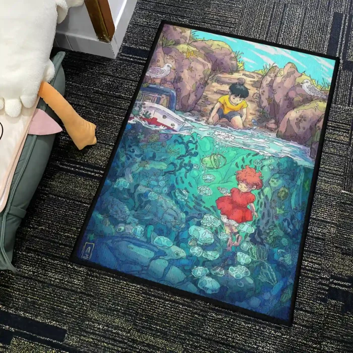 Ponyo Rug – Cute Floor Mat, Unique Gift for Kids Room or Anime Fans - Image 4