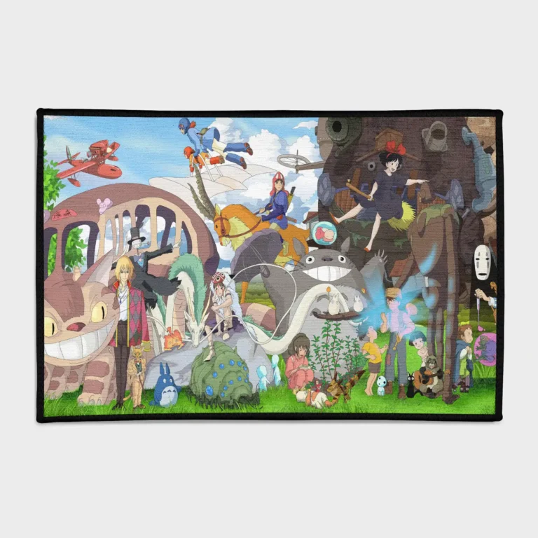 For fans of Studio Ghibli, this unique rug brings the magic of anime into your gaming room or themed space. It’s perfect for anime enthusiasts looking to add something special to their decor.