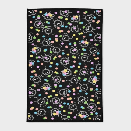 Bring the playful charm of Studio Ghibli into your space with this Soot Sprite rug. Perfect for your bedroom or cozy anime room decor, it adds a whimsical touch to your space.