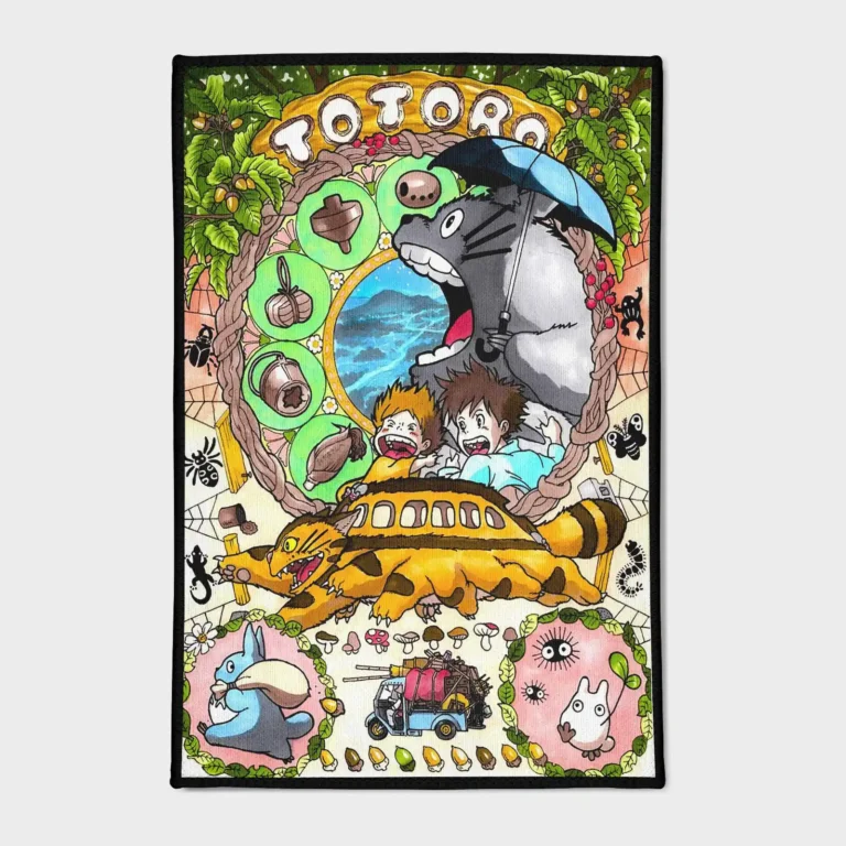 Bring the iconic Totoro character into your kids' room with this cozy floor mat. It’s the perfect addition to themed anime decor, adding a fun and heartwarming touch to any space.