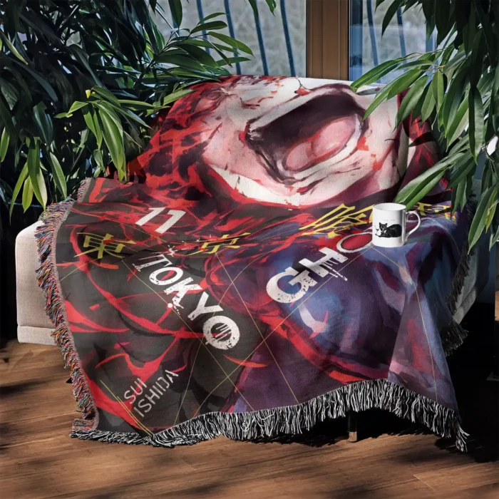 Ghoul Anime Woven Tapestry Throw Blanket – Stylish Wall Rug, Unique Room Decor, Perfect Gift - Image 3