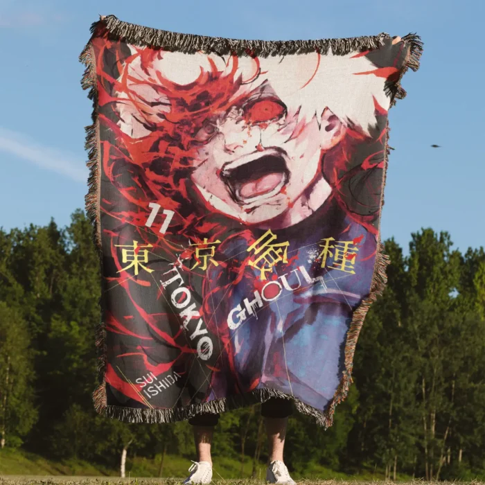 Ghoul Anime Woven Tapestry Throw Blanket – Stylish Wall Rug, Unique Room Decor, Perfect Gift - Image 4