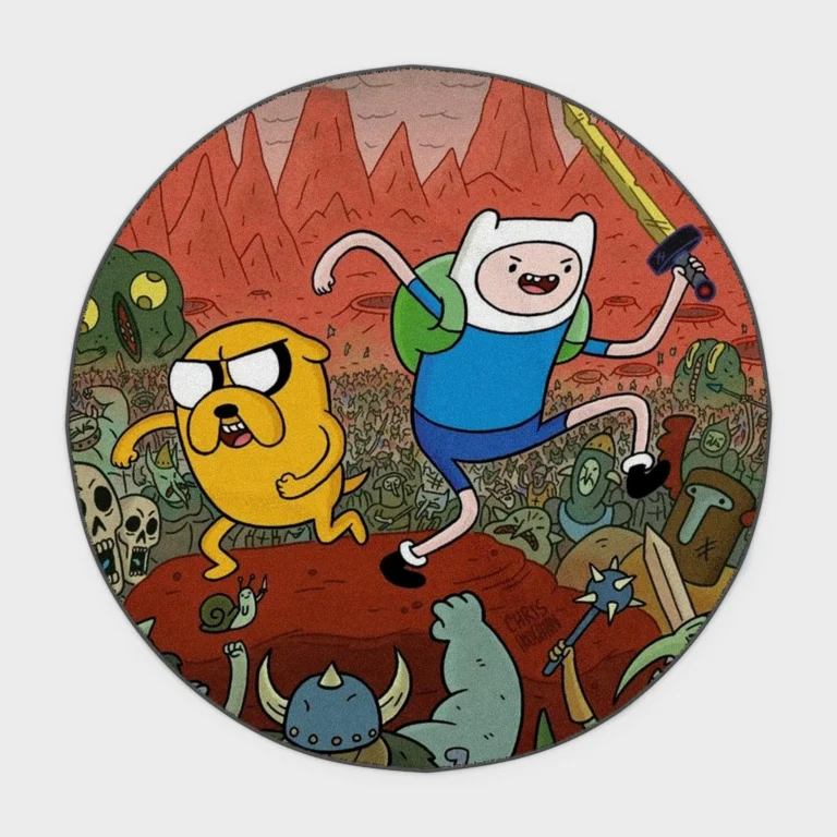 Inject some fun into your space with this Adventure Cartoon round rug. Great for kids' rooms or gamers, it brings a playful, animated vibe to any room.