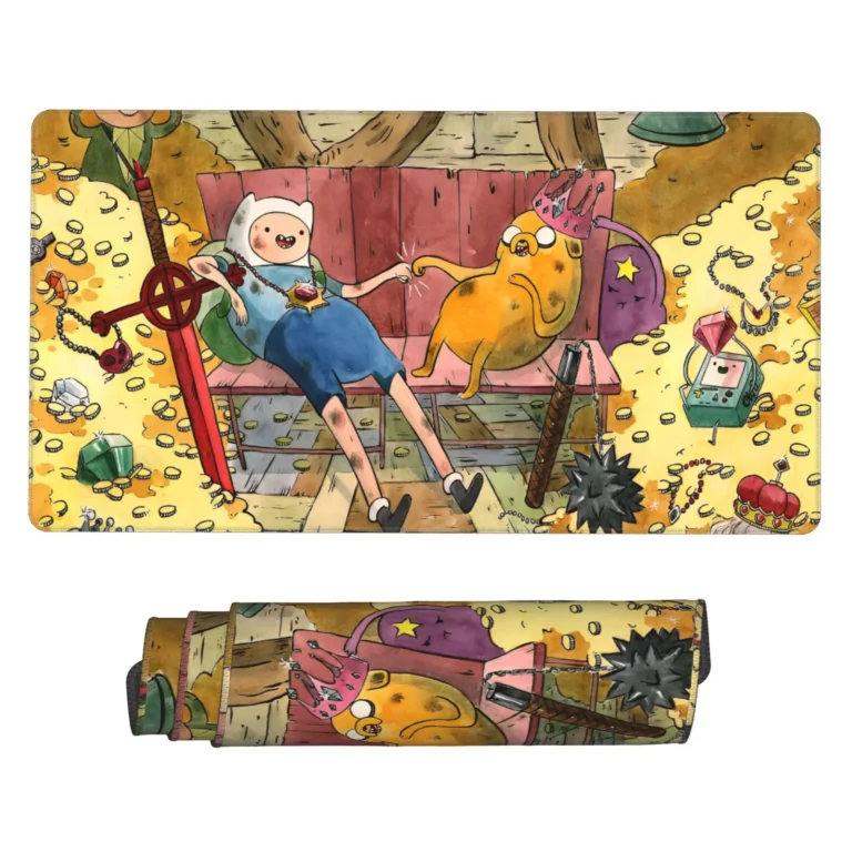 This Adventure Time mouse pad is a cool cartoon-themed desk mat, ideal for gaming setups, otaku rooms, or collector displays. A fun gift for fans.