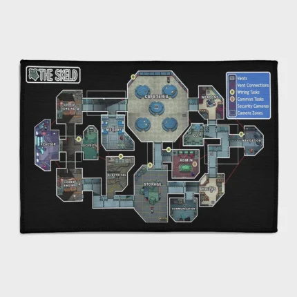 Explore the *Among Us* world with this Skeld map rug. Perfect for gaming rooms, it adds a cool and immersive vibe, bringing the iconic map from the game into your decor.