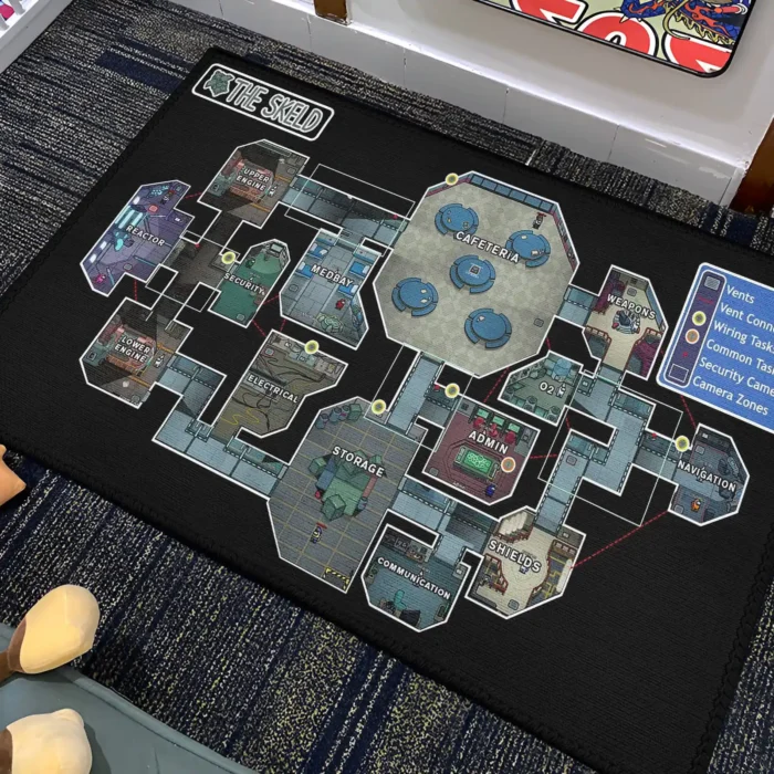 AU The Skeld Map Rug – Cool Among Us Game Rug for Gaming Room - Image 4