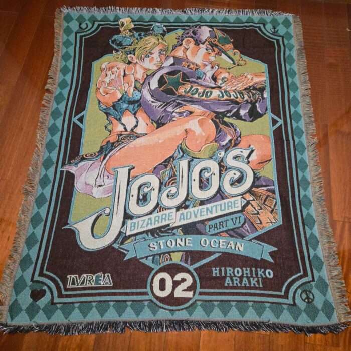 JoJo Manga Cover Adventure Woven Tapestry Throw Blanket – Iconic Room Accent, Wall Art & Home Decor - Image 8