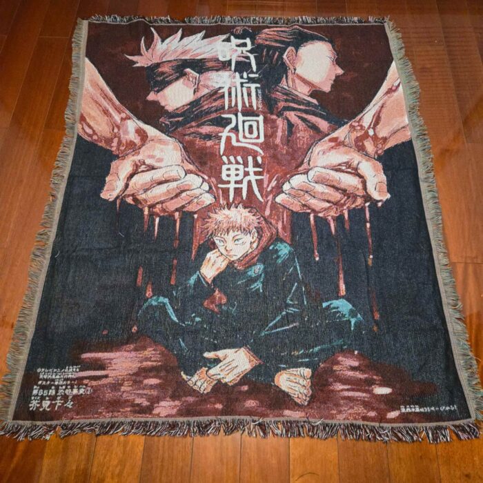 JJK Manga Cover Anime Woven Tapestry Throw Blanket – Iconic Home Accent, Room & Wall Decor, Otaku Gift - Image 6