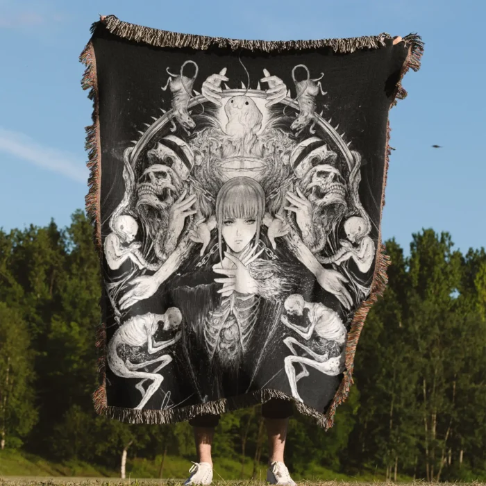 CSM Makima Woven Tapestry Throw Blanket – Modern Wall Art, Room & Home Decor, Ideal Gift - Image 4