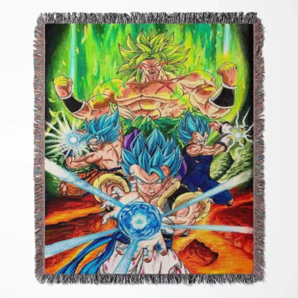 Dragon Ball woven tapestry throw blanket, classic wall art, anime-inspired accent, ideal for fans of the Dragon Ball series to enhance any room's decor.