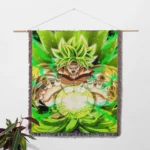 DB Broly Woven Tapestry Throw Blanket – Epic Wall Rug, Room & Home Decor, Action Fans Gift - Image 2