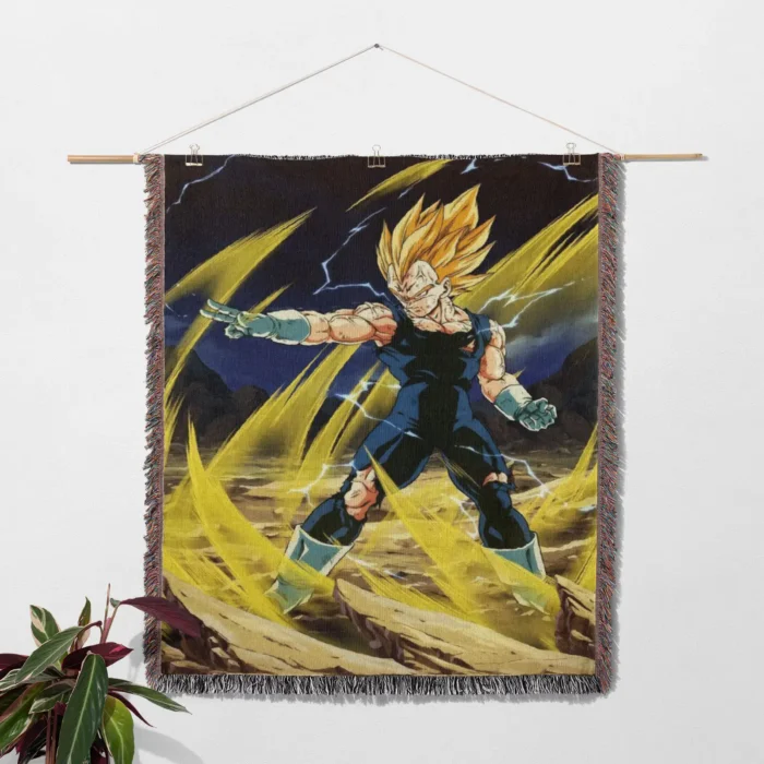 DB Vegeta Woven Tapestry Throw Blanket – Bold Wall Art, Room & Home Decor, Perfect Home Accent - Image 2