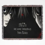 Death Note woven tapestry throw blanket, dark and powerful wall art, ideal for any room, perfect as a gift for fans of the Death Note series.