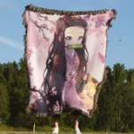 Demon Nezuko Woven Tapestry Throw Blanket – Cute Wall Art, Fierce Room & Home Decor, Ideal Gift - Image 4