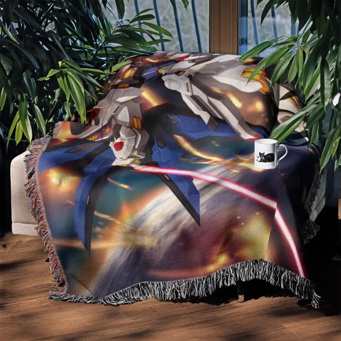 Gdam Woven Tapestry Throw Blanket – Mecha Wall Art, Room & Home Decor, Collectible Gift - Image 4