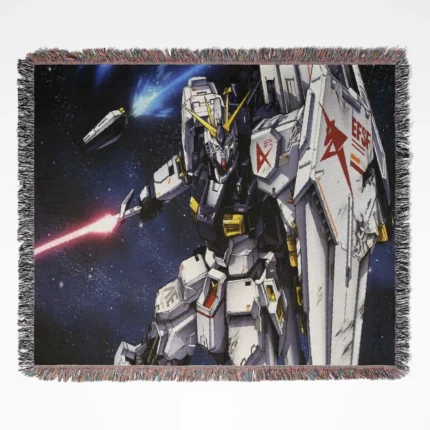 Gundam woven tapestry throw blanket, wall art and room decor, the perfect gift for fans of the iconic Gundam series, adding a bold touch to any space.