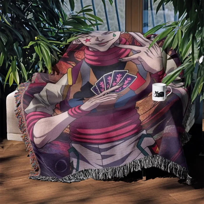 HxH Hisoka Woven Tapestry Throw Blanket – Bold Wall Art, Room & Home Decor, Unique Home Accent - Image 3