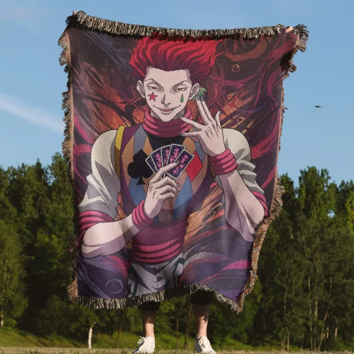 HxH Hisoka Woven Tapestry Throw Blanket – Bold Wall Art, Room & Home Decor, Unique Home Accent - Image 4