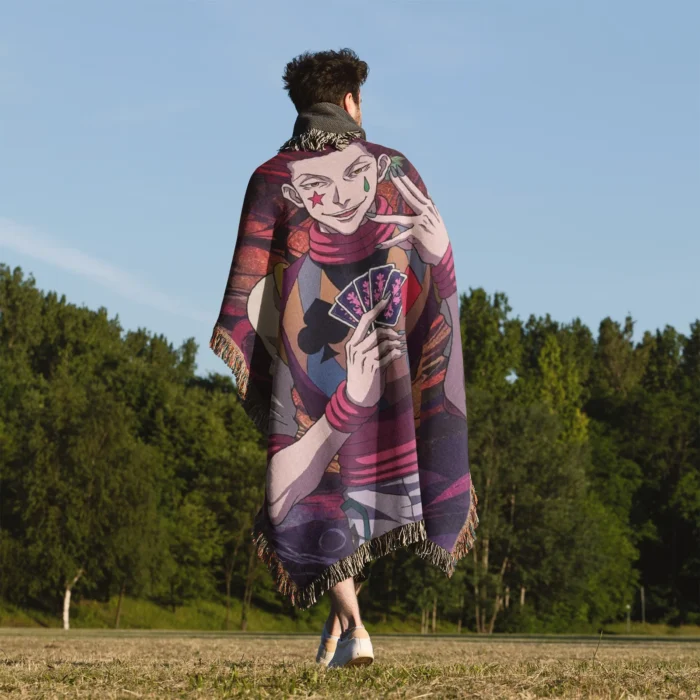 HxH Hisoka Woven Tapestry Throw Blanket – Bold Wall Art, Room & Home Decor, Unique Home Accent - Image 5