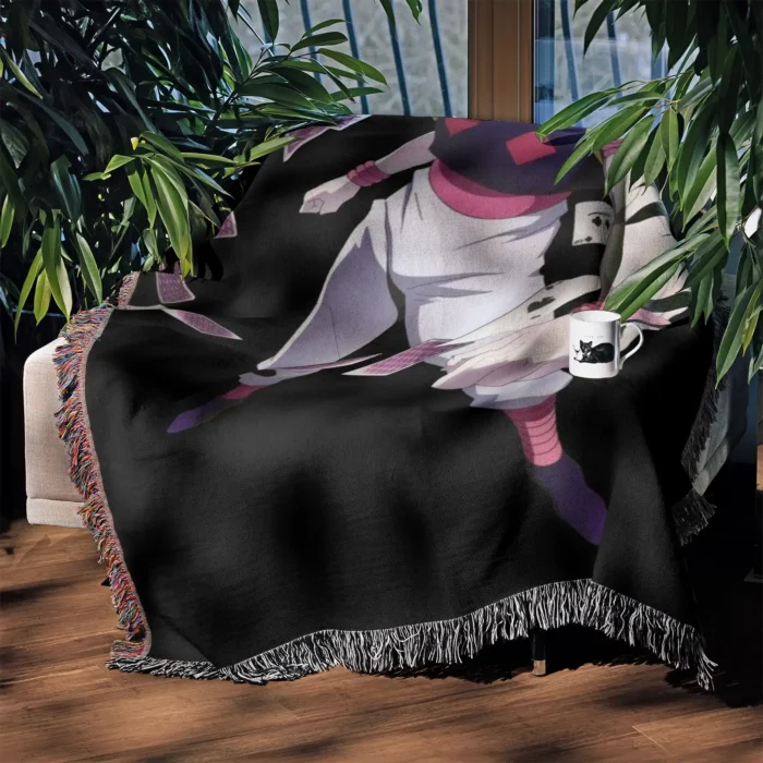 HxH Hisoka Woven Tapestry Throw Blanket – Wall Art, Room & Home Decor, Perfect Collector Gift - Image 3