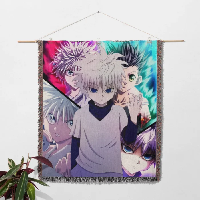 HxH Killua Woven Tapestry Throw Blanket – Cool Room Decor, Wall Hanging & Home Accent - Image 2