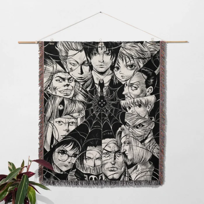 HxH Phantom Troupe Woven Tapestry Throw Blanket – Edgy Wall Rug, Room & Home Decor, Collectible Gift - Image 2
