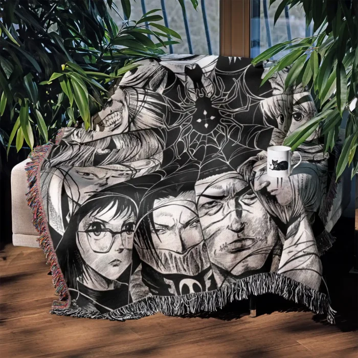 HxH Phantom Troupe Woven Tapestry Throw Blanket – Edgy Wall Rug, Room & Home Decor, Collectible Gift - Image 3