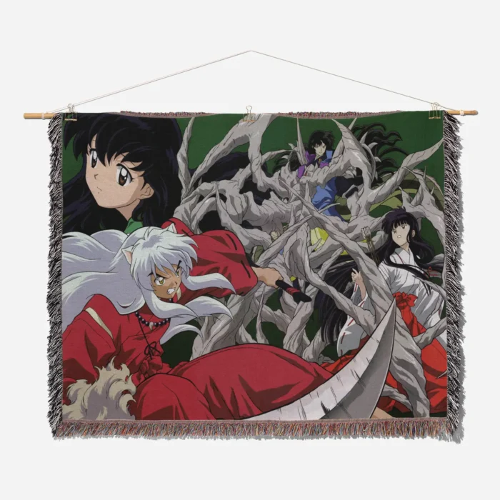 Inuyasha Woven Tapestry Throw Blanket – Elegant Throw, Room & Home Decor, Wall Art Accent - Image 2