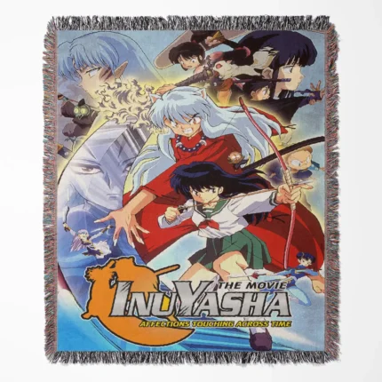 Inuyasha woven tapestry throw blanket, a unique wall rug and room decor piece, perfect for anime fans who appreciate the iconic Inuyasha series.