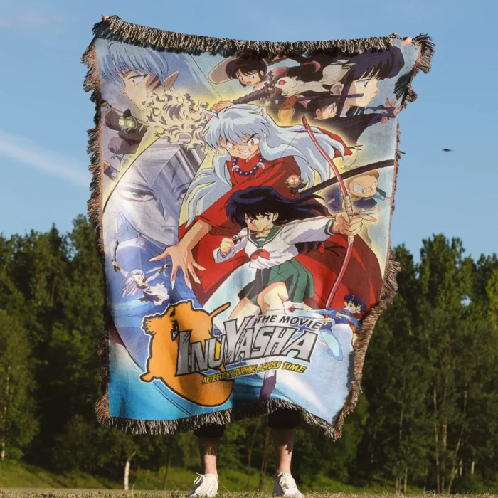 Inuyasha Woven Tapestry Throw Blanket – Unique Wall Rug, Room & Home Decor, Anime Fan Gift - Image 4