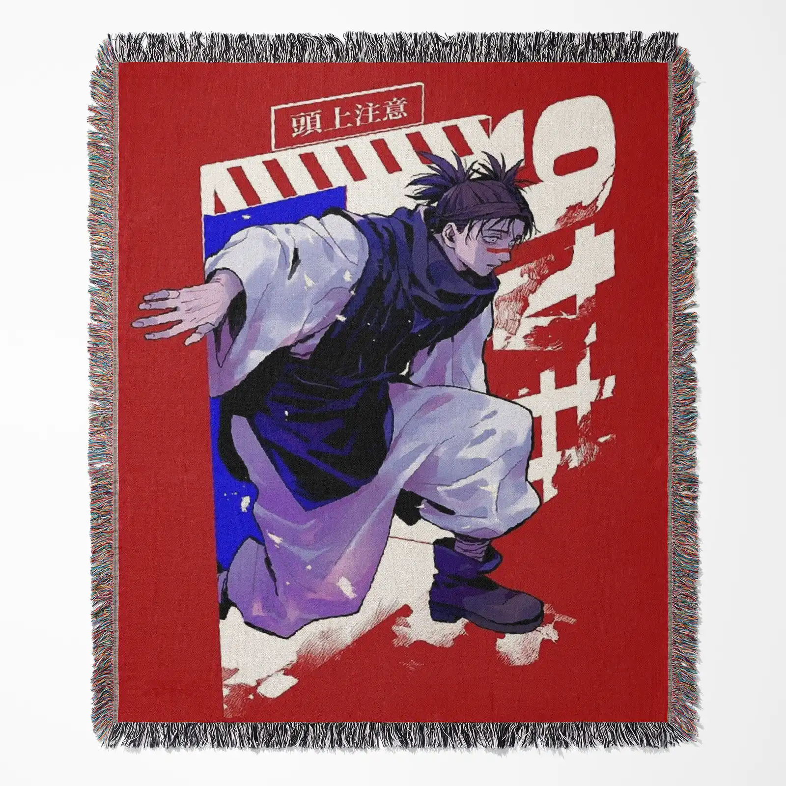 anime-woven-tapestry-throw-blanket-289 Jujutsu Kaisen Choso woven tapestry throw blanket, edgy wall hanging and room decor, the perfect gift for fans of the Jujutsu Kaisen universe.
