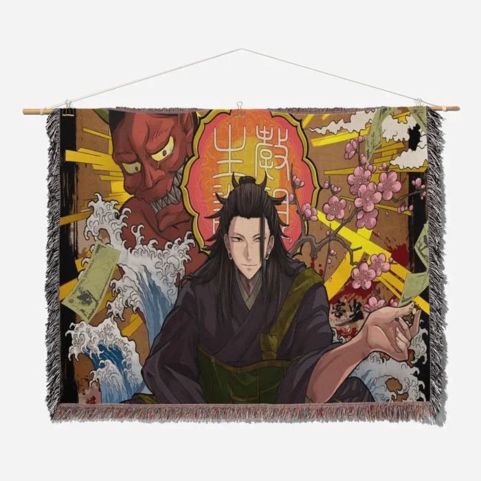 JJK Suguru Geto Woven Tapestry Throw Blanket – Stylish Wall Art, Room & Home Decor, Gift Idea - Image 2