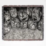 Berserk Eclipse woven tapestry throw blanket, stunning wall rug and home decor, the perfect gift for fans of dark fantasy, featuring the iconic Eclipse event from Berserk.