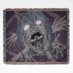 Jujutsu Kaisen Mahito woven tapestry throw blanket, a unique piece of home decor and cozy throw, featuring the menacing Mahito from Jujutsu Kaisen.