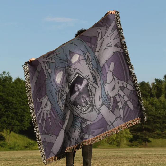 JJK Mahito Woven Tapestry Throw Blanket – Unique Home Decor, Cozy Throw & Wall Art - Image 3