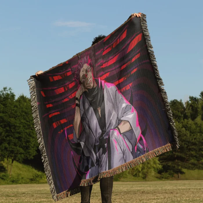 JJK Sukuna Woven Tapestry Throw Blanket – Collectible Wall Art, Room & Home Decor, Cozy Throw - Image 3