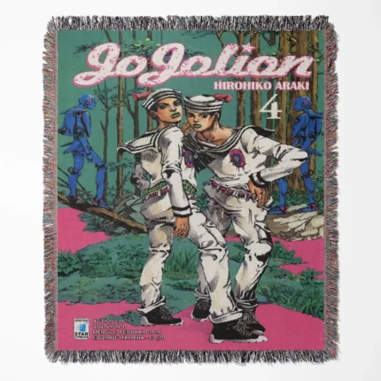 JoJo's Bizarre Adventure Jojolion Adventure woven tapestry throw blanket, stylish wall art and home decor, perfect for JoJo's Bizarre Adventure fans who appreciate Jojolion's unique art style.