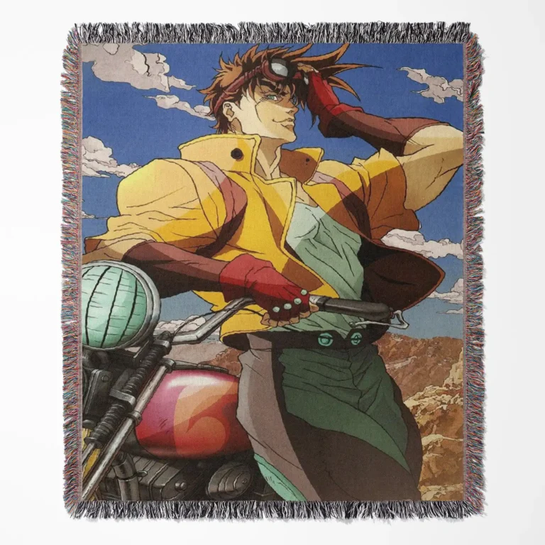 JoJo's Bizarre Adventure Joseph Joestar Adventure woven tapestry throw blanket, a classic wall rug and room decor piece that brings the charm of Joseph Joestar to any space.