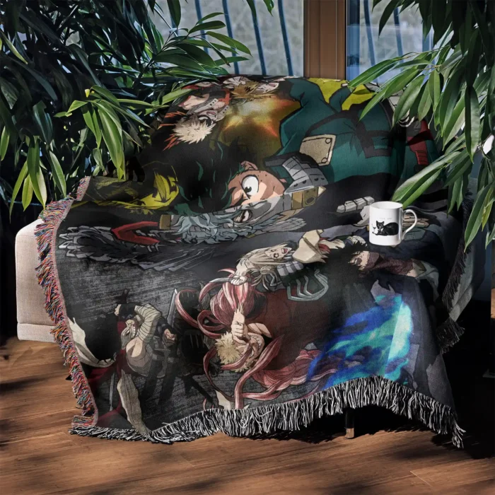 MHA Woven Tapestry Throw Blanket – Vibrant Room Decor, Wall Hanging & Home Accent - Image 4