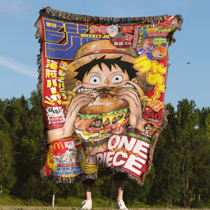 OP Manga Cover Woven Tapestry Throw Blanket – Iconic Home Accent, Room & Wall Decor, Collectible Gift - Image 4