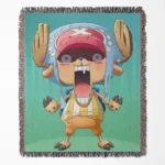 One Piece Tony Tony Chopper woven tapestry throw blanket, a cute and cozy throw for your room, adding a fun wall accent to your home decor.