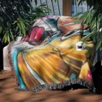 One Punch Manga Cover Anime Woven Tapestry Throw Blanket – Action-Packed Wall Art, Room & Home Decor - Image 3