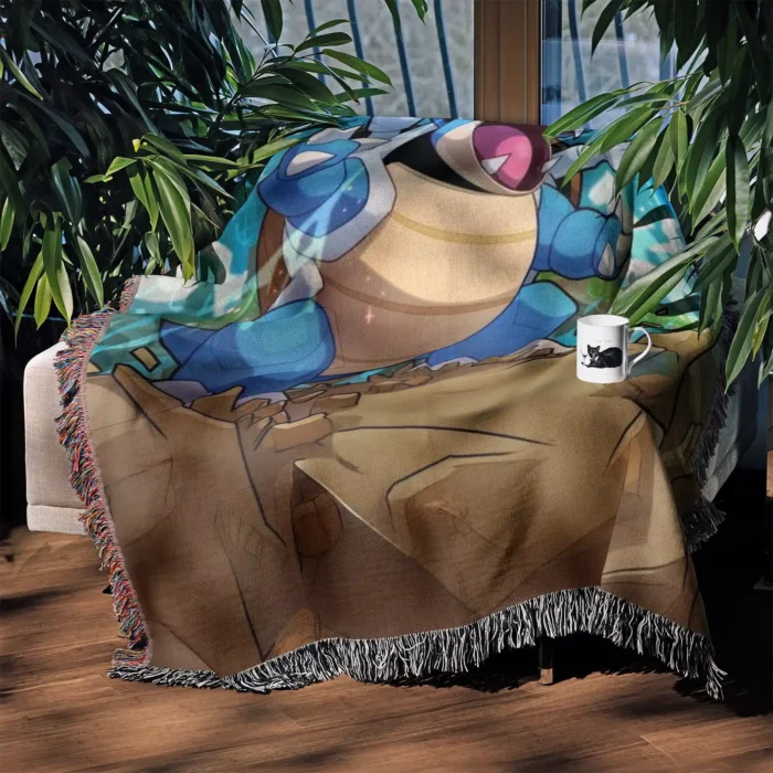 Blastoise Woven Tapestry Throw Blanket – Classic Wall Art, Room & Home Decor, Cozy Throw - Image 3
